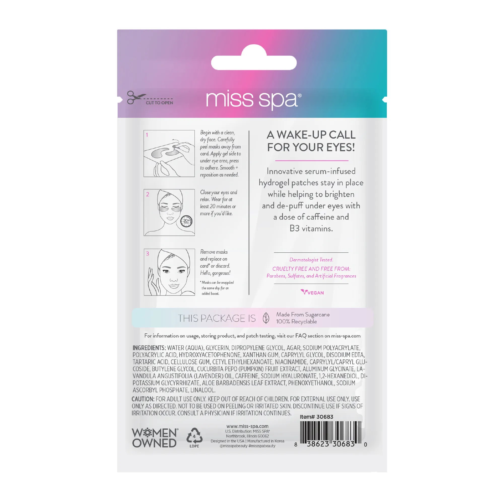 Brighten   De-Puff Eye Masks 4 Pack