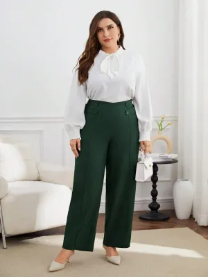 Calça De Alfaitaria Verde Plus Size - lolly