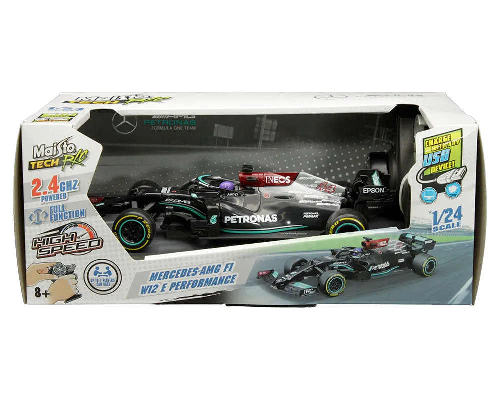 Carro a Control Remoto R/C Escala 1:24 W12 Lewis Hamilton - Negro