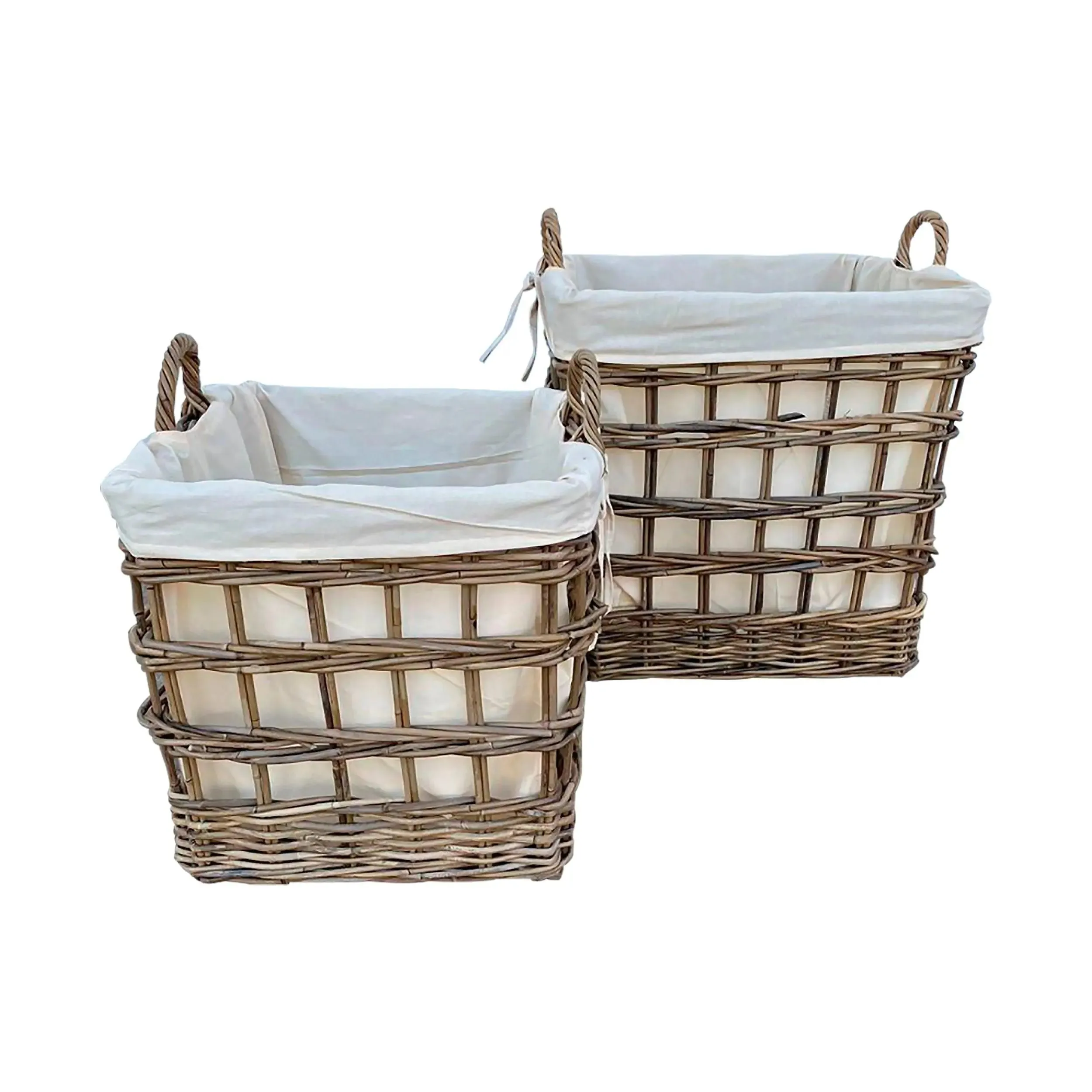 Cestos  Basket Cuadrados Juego de 2pz Color Natural CIREBON-31701CB