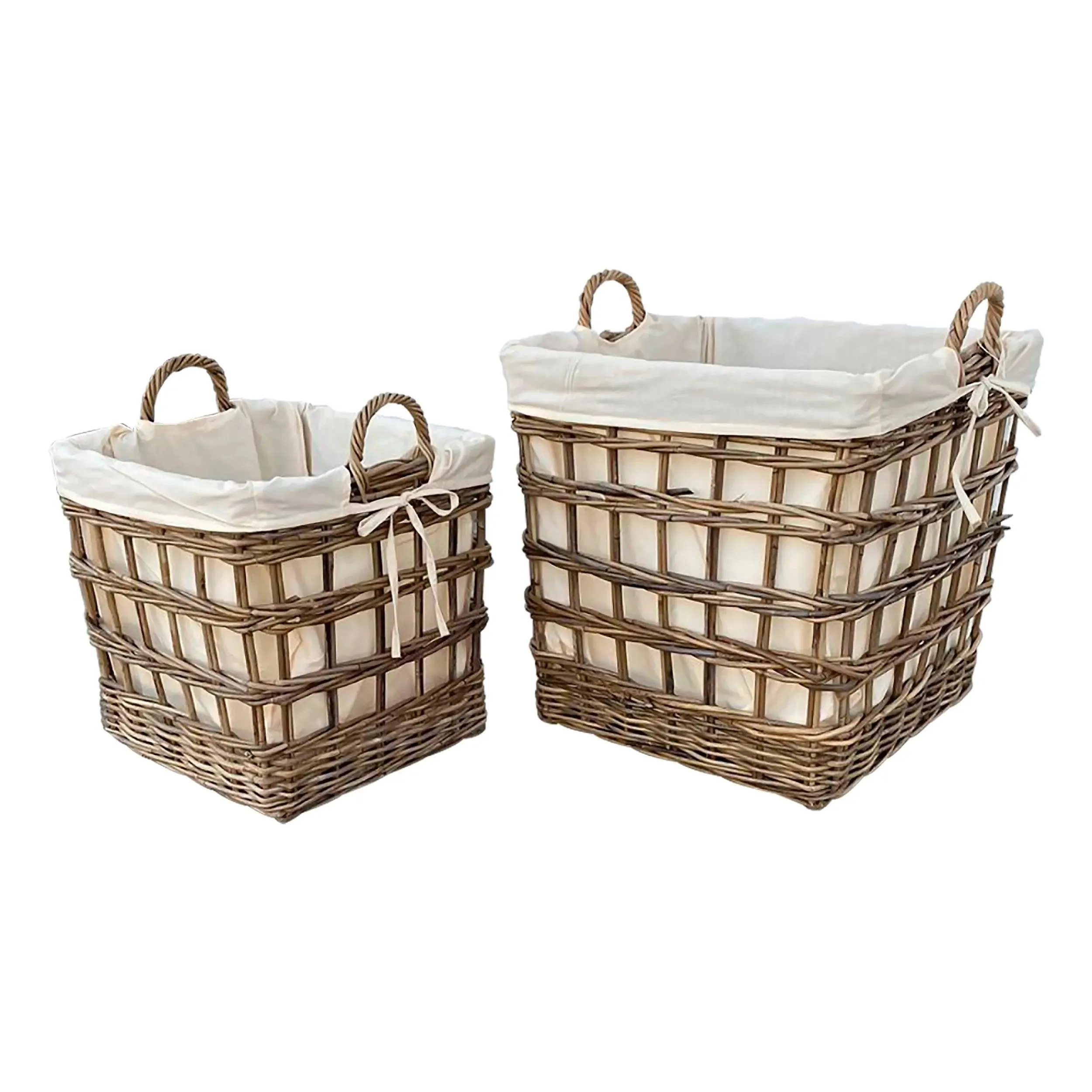 Cestos  Basket Cuadrados Juego de 2pz Color Natural CIREBON-31701CB