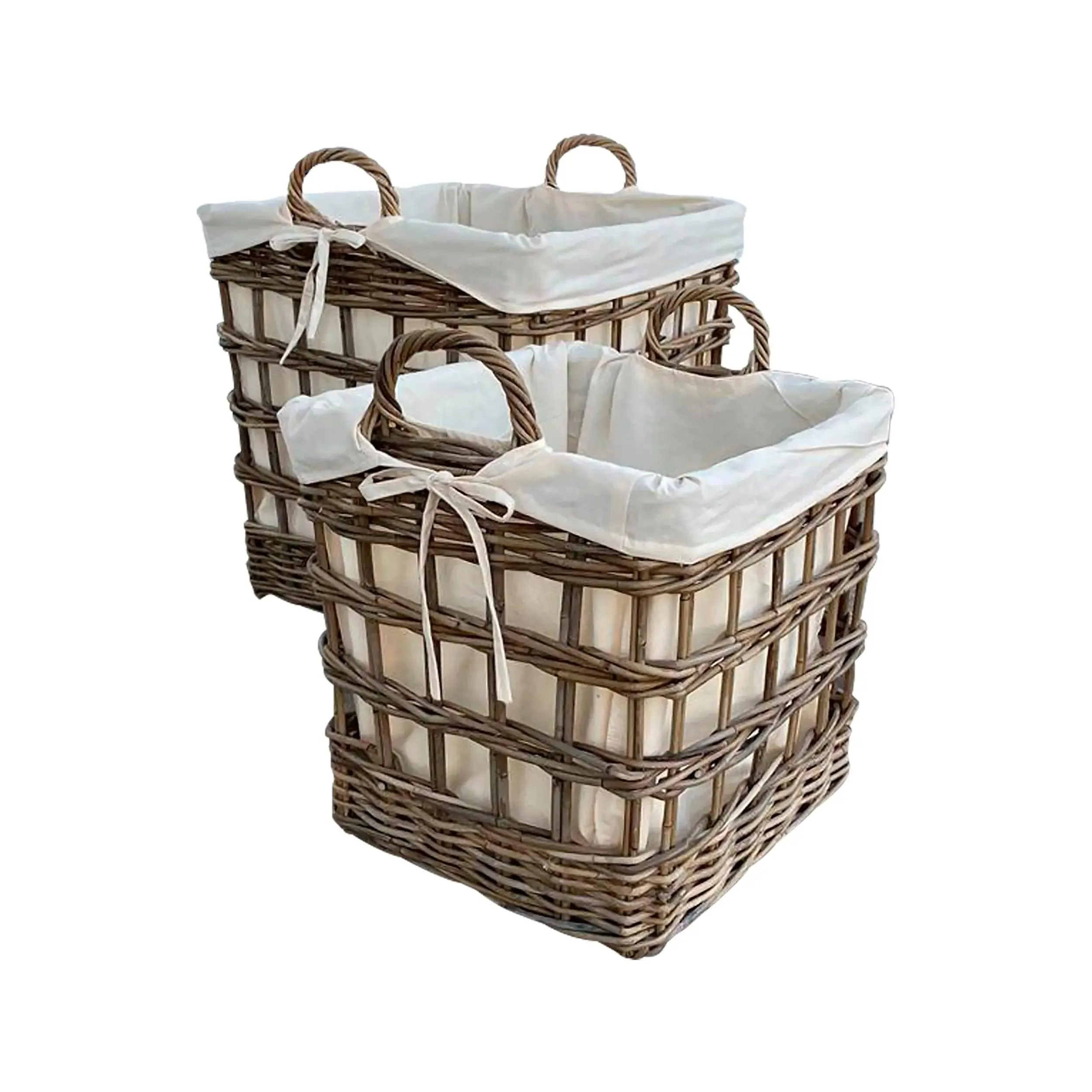 Cestos  Basket Cuadrados Juego de 2pz Color Natural CIREBON-31701CB