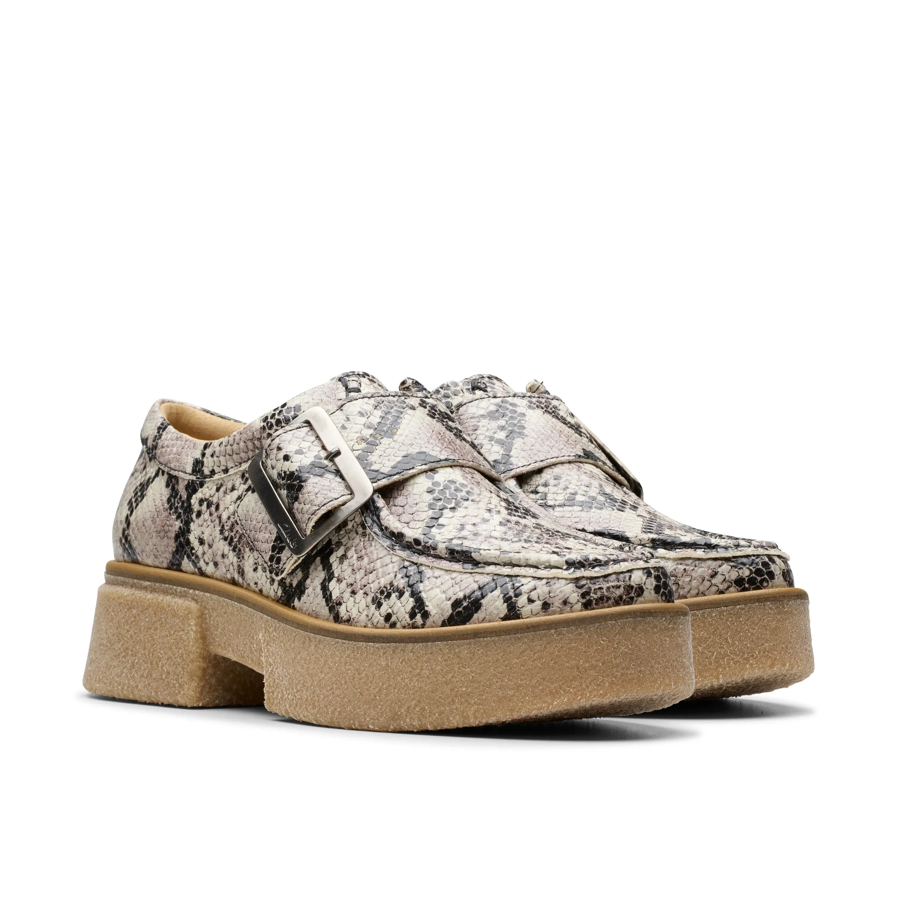 CLARKS | ZAPATOS CASUAL MUJER | LINOSO MONK GREY SNAKE LEATHER | GRIS