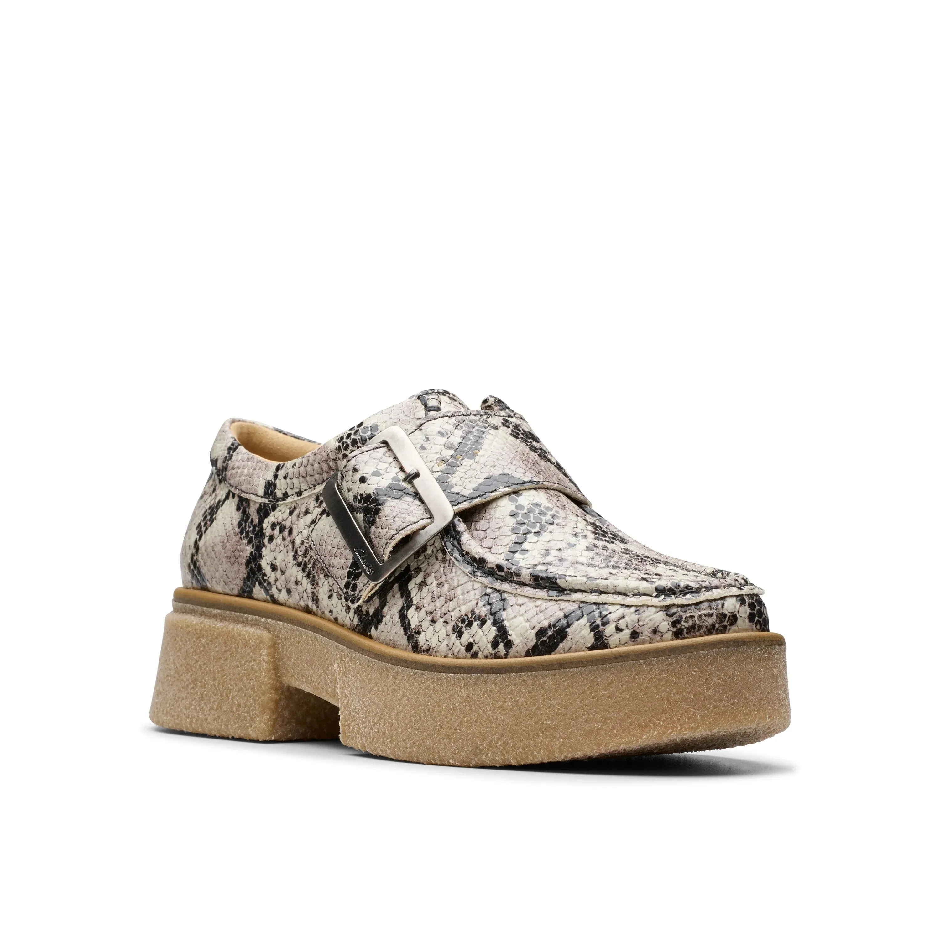 CLARKS | ZAPATOS CASUAL MUJER | LINOSO MONK GREY SNAKE LEATHER | GRIS