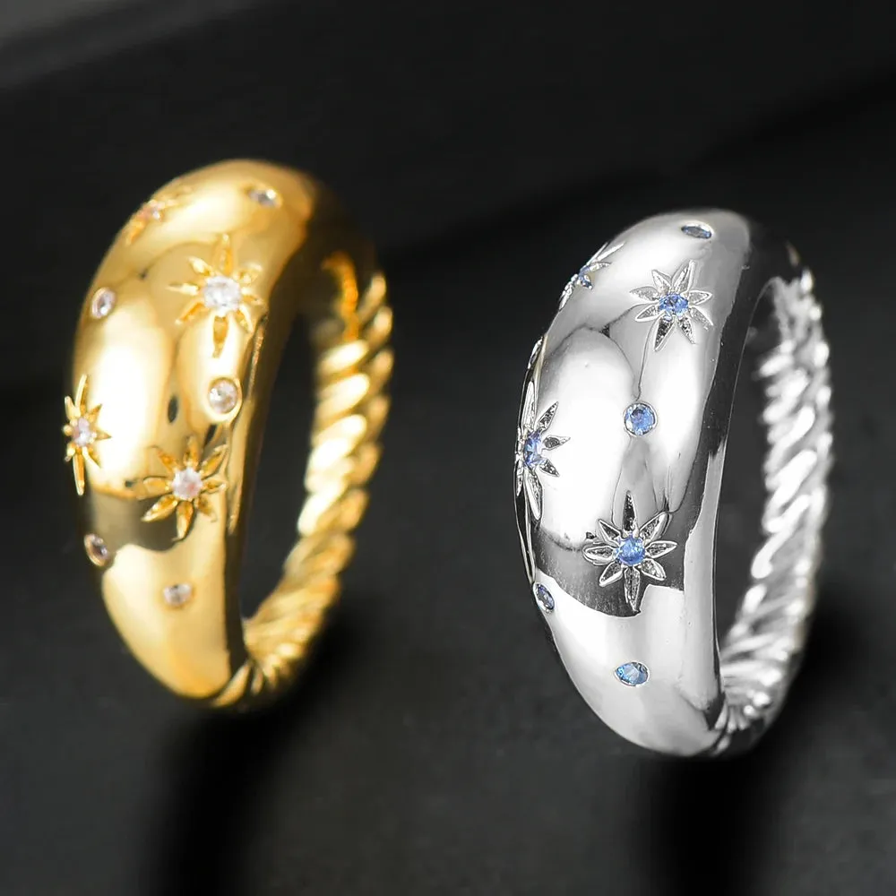 Classic punk finely carved Bangle Ring Sets for Women Wedding Dubai Bridal Bangle Ring Sets