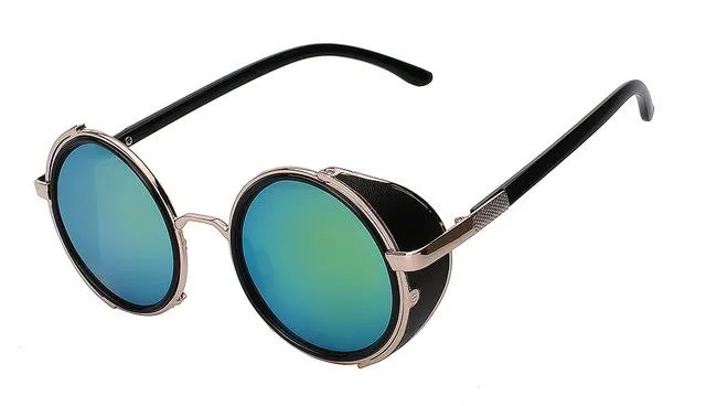 Gafas de sol Hombres Anteojos de Sol Retro Vintage de metal Redondo Gafas de Diseñador UV400