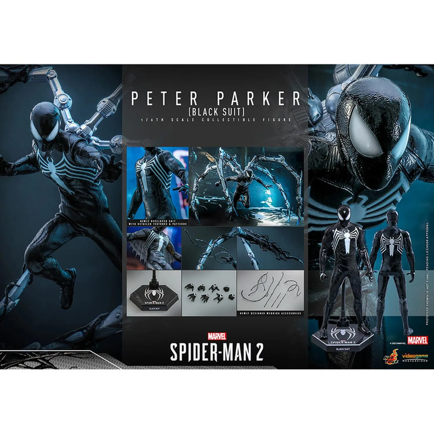 Hot Toys Figura Articulada Peter Parker Black Suit Collector Escala 1:6 Spider-Man