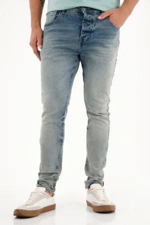 Jean Super Skinny tiro medio con efecto empolvado para hombre