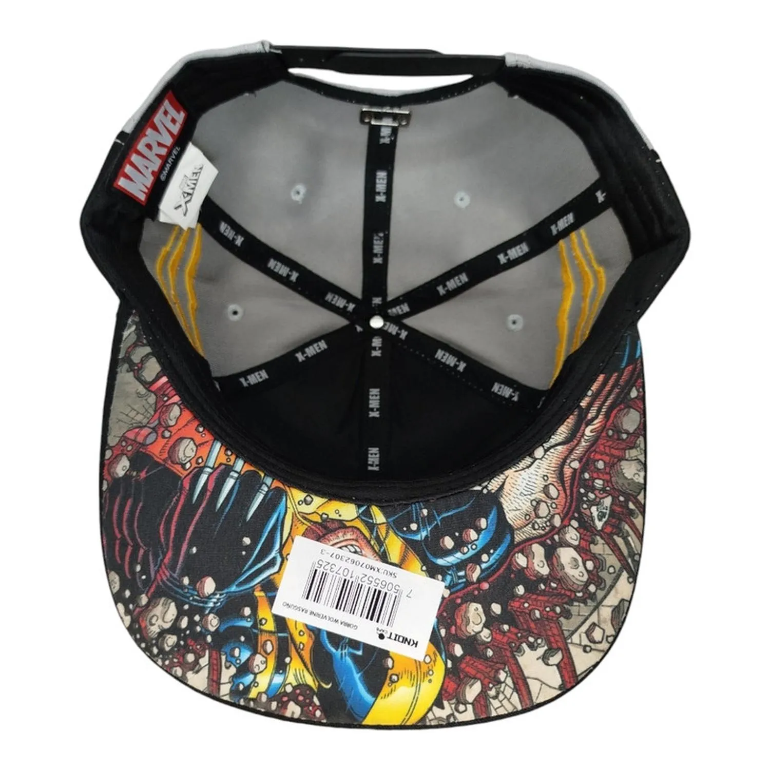 Kndit Caps Gorra Negra Con Gris Placa Plateada Made With Adamantium X-Men