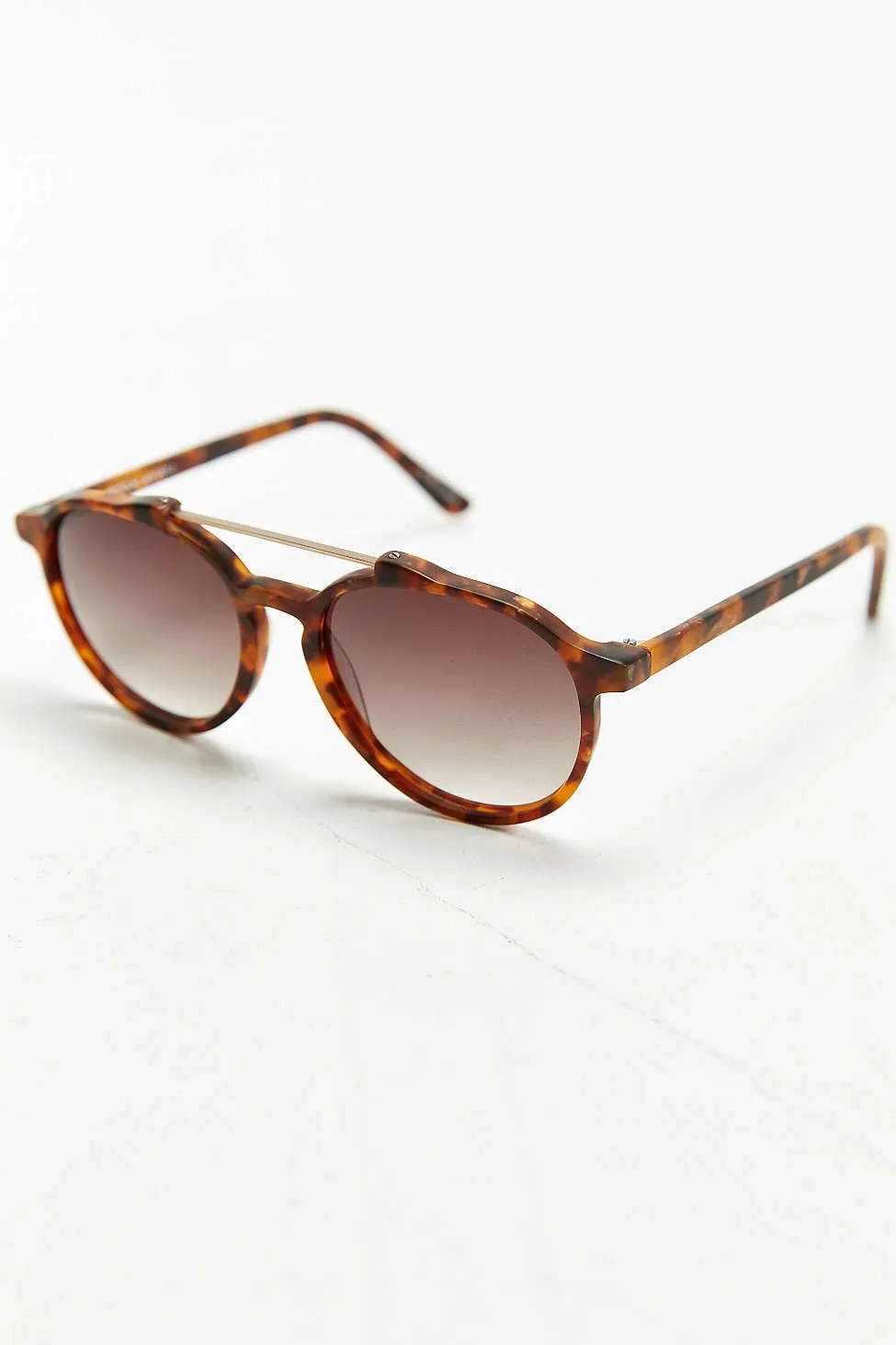 Matte Tort Brow Bar Aviator Sunglasses