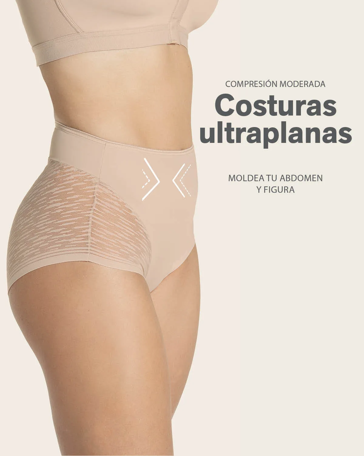 Panty faja clásico invisible con transparencias en glúteos y laterales