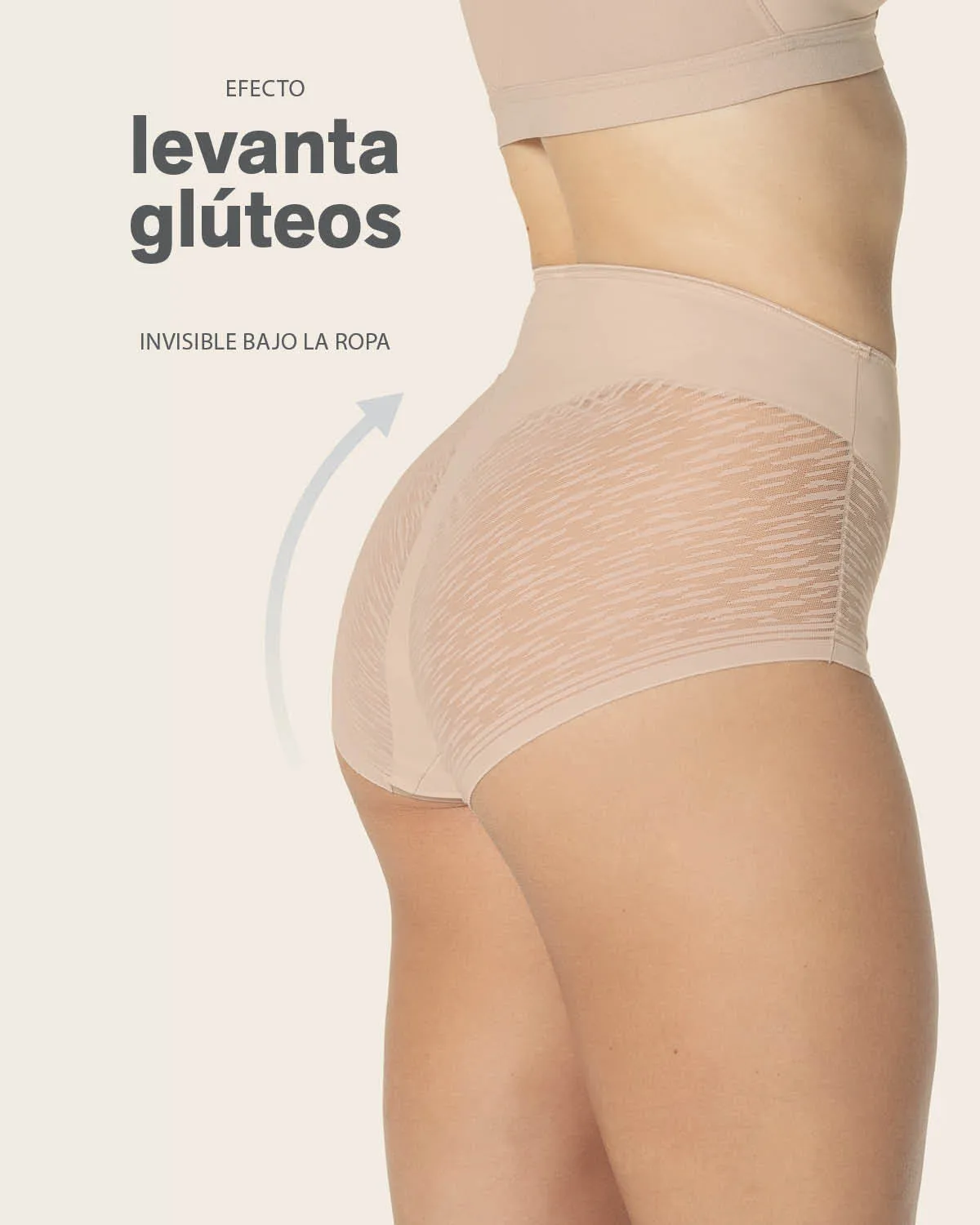 Panty faja clásico invisible con transparencias en glúteos y laterales