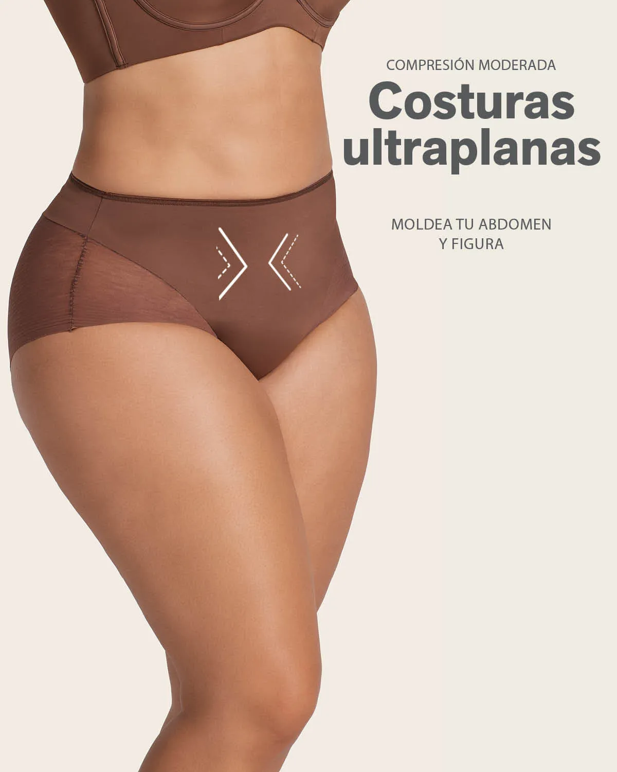 Panty faja clásico invisible con transparencias en glúteos y laterales