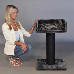 Luxurious Dark Gray Ragdoll Lounge Cat Scratcher - Blackline Edition