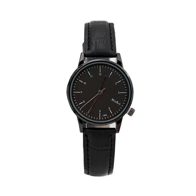 Retro Couple Watches Women Men Leather Band Analog Quartz Wrist Watch Clock Leisure Casual Sport Watch Reloj relogio 2017