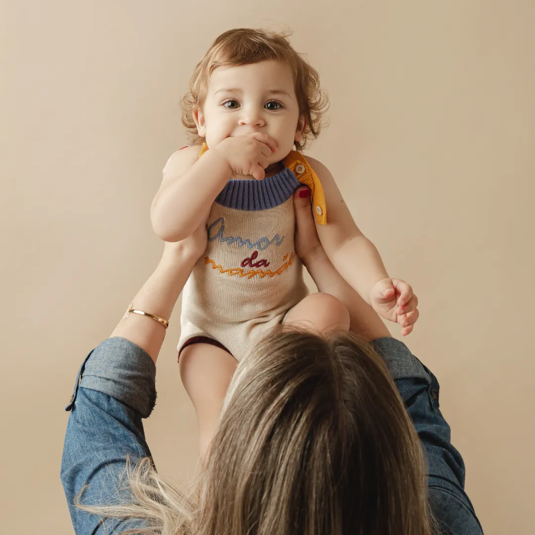 Romper Retrô - Amor da Mamãe ❤️ - Unissex