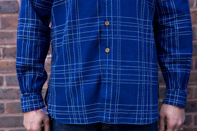 Sugar Cane ‘Fiction Romance’ Check Workshirt - Indigo