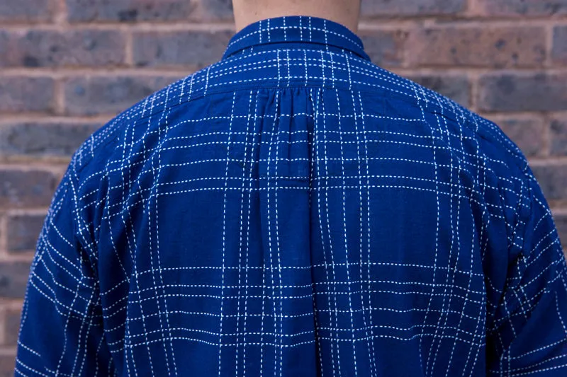 Sugar Cane ‘Fiction Romance’ Check Workshirt - Indigo