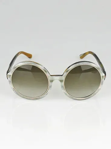 Tom Ford CARRIE TF268 62F Ivory Gradient Brown Round Tinted Sunglasses Oversized