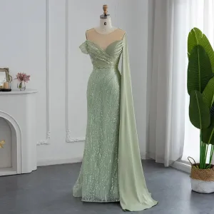 Vestido de Festa Longo Sereia Brilho Verde - Modelo Especial