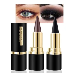 Waterproof Black & Brown Gel Eyeliner Pencil Set - 2pcs