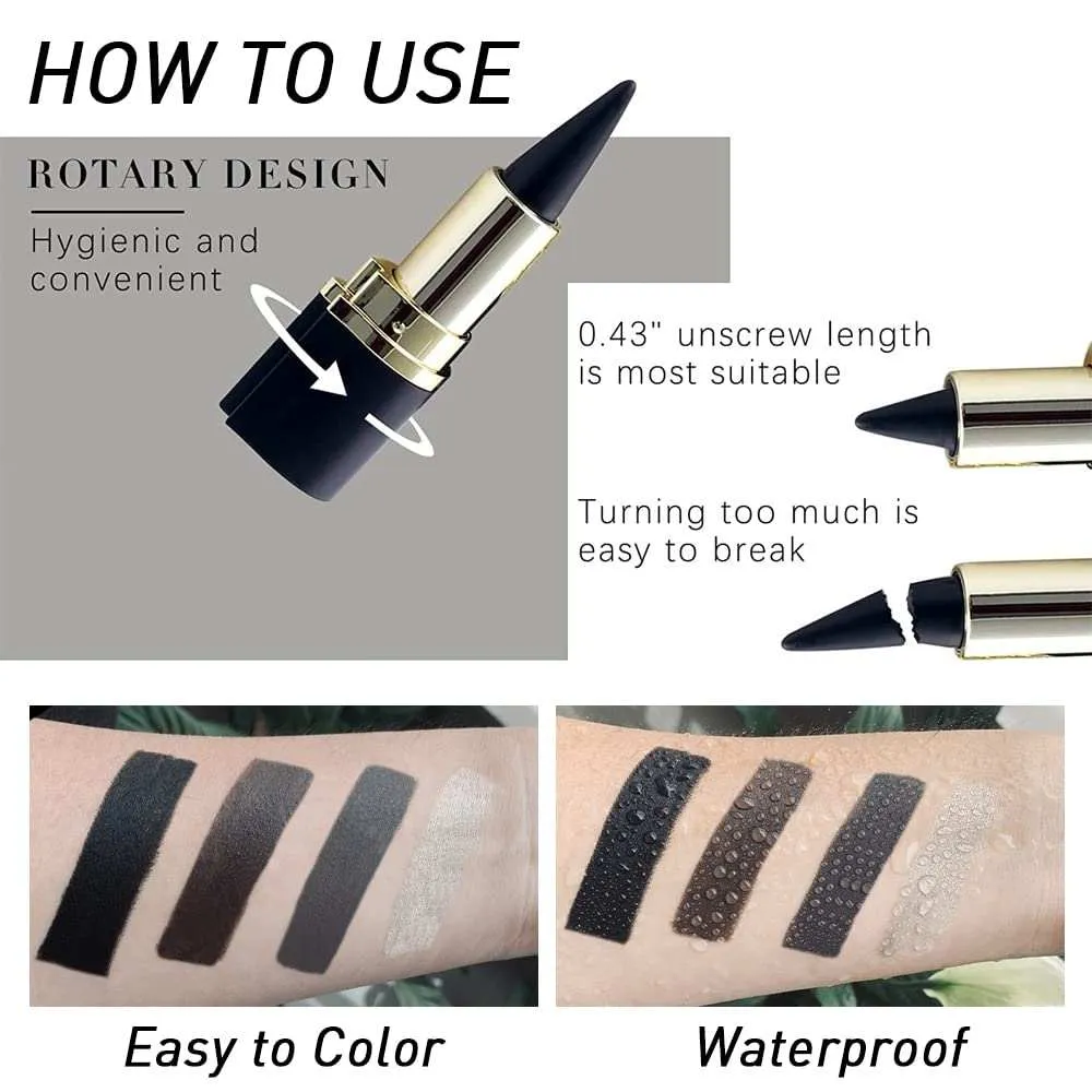 Waterproof Black & Brown Gel Eyeliner Pencil Set - 2pcs