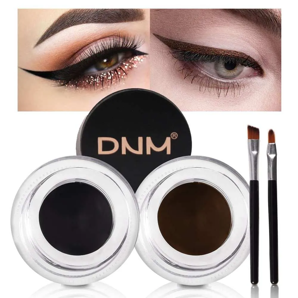 Waterproof Black & Brown Gel Eyeliner Pencil Set - 2pcs